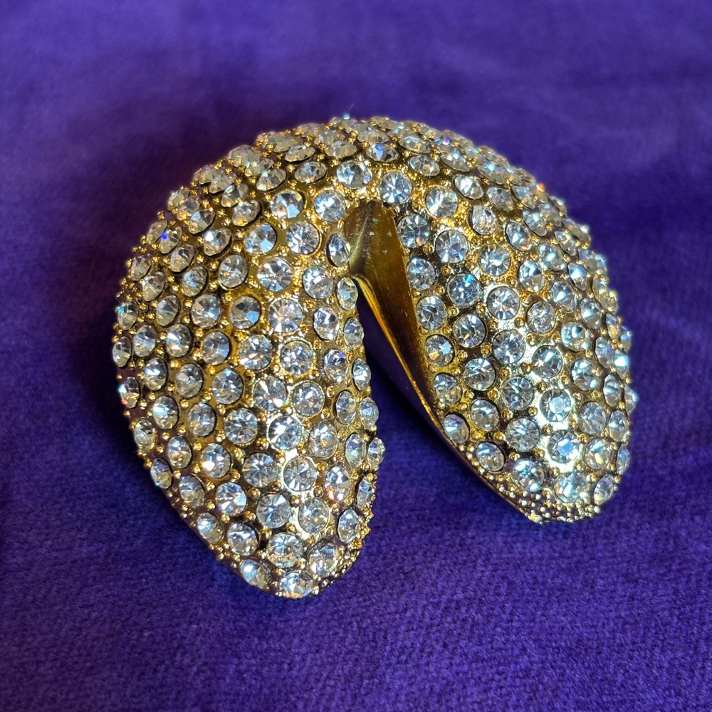 Things Remembered Pave Rhinestone Fortune Cookie Trinket Box